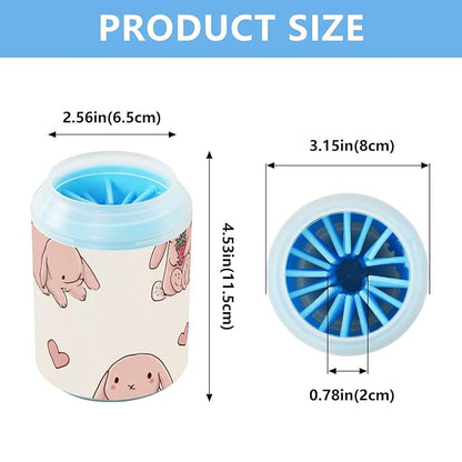 Dog Paw Cleaner Mudbuster Dog Foot Washer for Small Medium Large Dogs Cats Premium Pet Supplies Pink Bunnies Strawberries Hearts