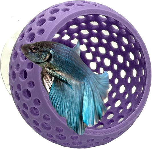 Betta Bulb Hide 2.0 | Large Aquarium Cave with Suction Cup - Fish Tank Ornament, Shrimp Hideout, Aquatic Decor (Lavender Bliss)