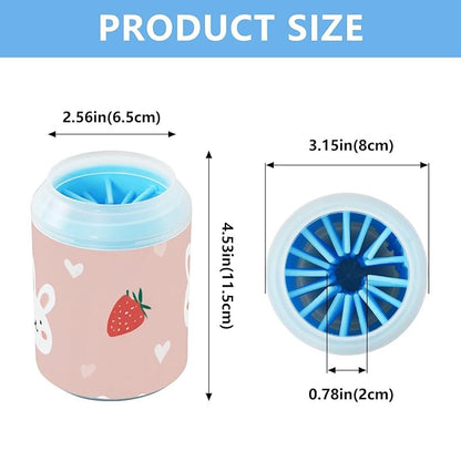 Dog Paw Cleaner Mudbuster Dog Foot Washer for Small Medium Large Dogs Cats Premium Pet Supplies Bunny Pink Strawberries