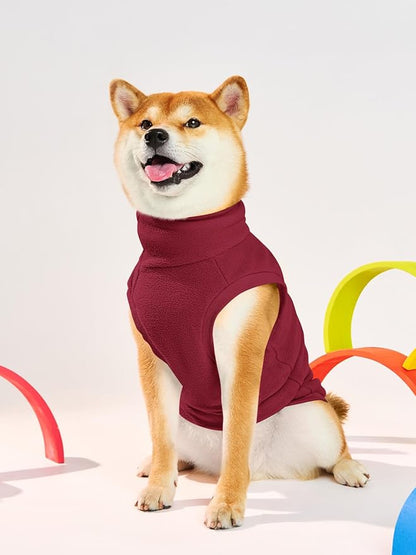 Haloumoning Fleece Dog Sweater Turtleneck Pullover Sweatshirt Pet Winter Warm Clothes