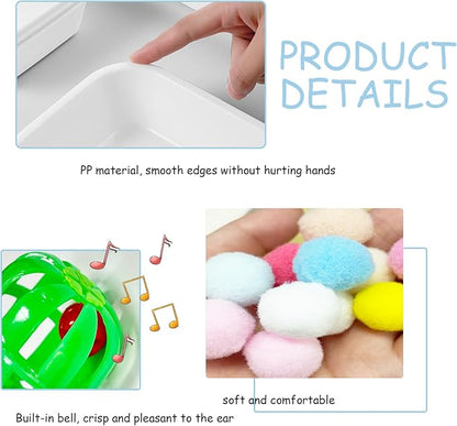 Wzttdm Dig-Box Tray for Hedgehog Cage with Ball Toy, Hedgehog Enrichment Kit Toy, Hedgehogs Accessories, for Hamster, Cat, Small Animal Accessories (White, 8.4 * 5.9 * 1.6in)