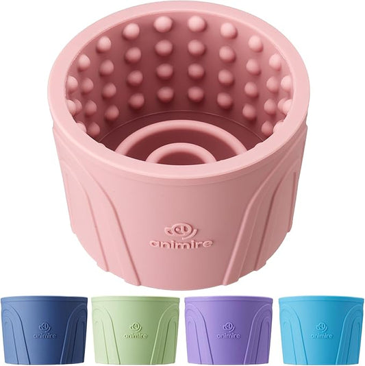 Dog Slow Feeder Lick Bowl, Anxiety Relief Dog Licking Mat Treat Dispenser, Non-Slip Anti-Choking Slow Eating Lick Bowl for Small Medium and Large Breed Dogs, BPA Free Silicone