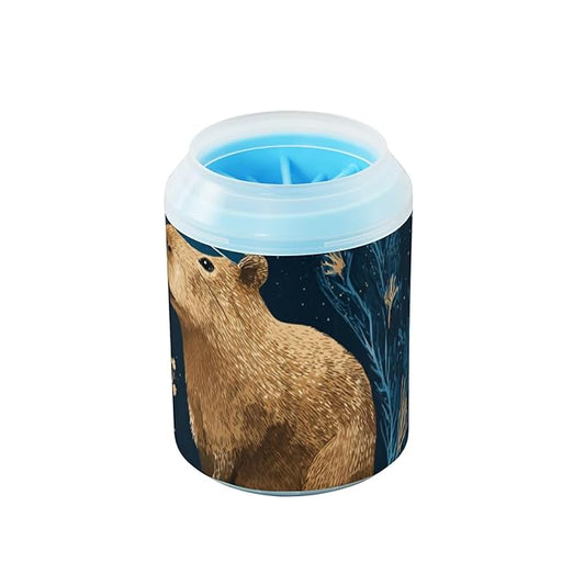 Dog Paw Cleaner Cups for Dogs Pets Foot Washer Paw Scrubber for Medium Small Cats Dogs Cleaning Cup Blue Cute Capybara Anchor Seaweed