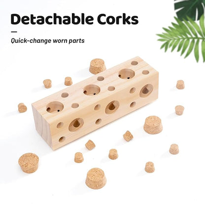 72 Detachable Corks for Bird Chew Toys - 24 Large & 48 Small Natural Cork Parts, Relieve Boredom & Anxiety, Foraging Toys, for Parakeet, Cockatiel, Conure, Budgie, Lovebird
