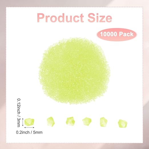 10000-Pack Glow in The Dark Rocks, 0.2" Resin Outdoor Garden Decorations Luminous Rhombus Stones for Garden Plants/Aquarium/Backyard Path, Aquarium Gravel [Yellow]