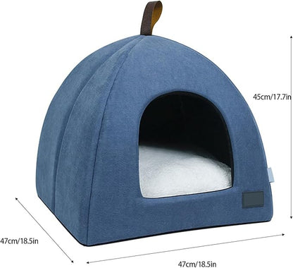 Zerone Pet Tent, Foldable Cat Bed Breathable Cat House Indoor Pet Tent Dog Bed with Mat (L)