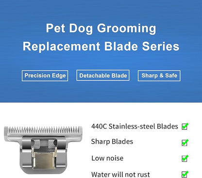 84# Pet Dog Grooming Stainless Steel Blade,Compatible with Ainds,Oster A5,Wahl KM-10 and Other Series Detachable Clippers, Cut Length 3/32-Inch