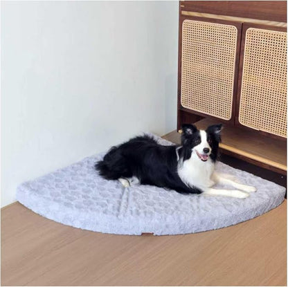 XXL Orthopedic Dog Bed - Soft Fluffy Memory Foam Pet Bed with Anti-Slip Bottom, Waterproof & Machine Washable Dog Bed for Extra Large Dogs, Grey (43"x43"x4")