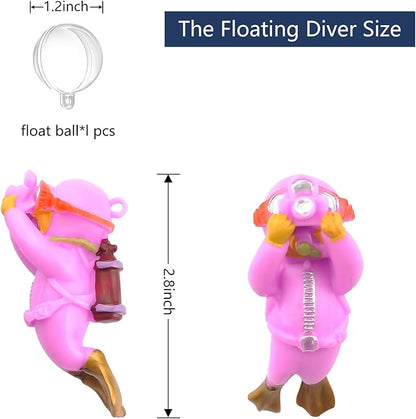 onesimcr Floating Fish Tank Decorations, Aquarium Decorations, Lovely Diver Fish Tank Decorations, Floating Device Fish Tank Accessories，Suitable for All Kinds of Fish Tanks(Purple)…