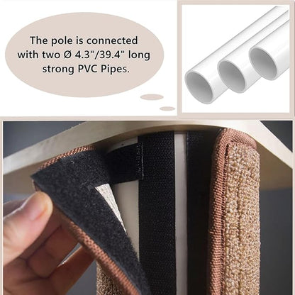 Modern 78.7“ Tall Leaning Wall Sisal Cat Tree Tower Scratching Post Pillar at 70 Degree Angle with Bed Hammock Perch, Cat Climbing Pole for Window (Sisal Cover)