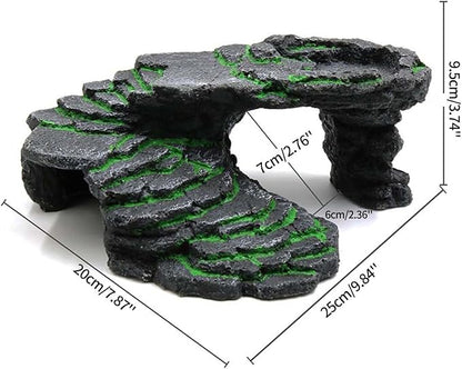 Moonorange Turtle Basking Platform Turtle Tank Decoration for Aquariums & Terrarium, Turtle, Lizard, Reptile Habitat Hideout (Black)