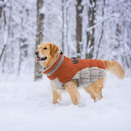 Lelepet Dog Coat Warm Dog Winter Coat Waterproof Dogs Jacket with Harness Built in Reflective Pet Fleece Vest Zip-Up Cold Weather Coats for Large Dogs Turtleneck & Windproof Coats Boston Terrier Brown