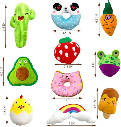 Jalousie 18 Pack Dog Squeaky Toys Cute Stuffed Pet Plush Puppy Chew for Small Medium Pets - Bulk
