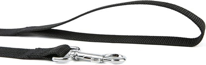 Nylon Dog Training Leash, Traction Rope, 4Ft /5 Foot /6 Feet Long, 5/8 inch 3/4 Inch 1 Inch Wide, for Small and Medium Dogs (5/8'' x 4 FT, Black)