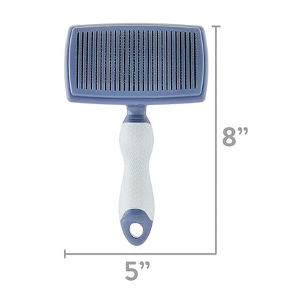 Self Cleaning Slicker Brush for Dogs and Cats - Dog Brush for Shedding, Cat Grooming Hair for Long and Short Hair, Pet with Non-Slip Handle.