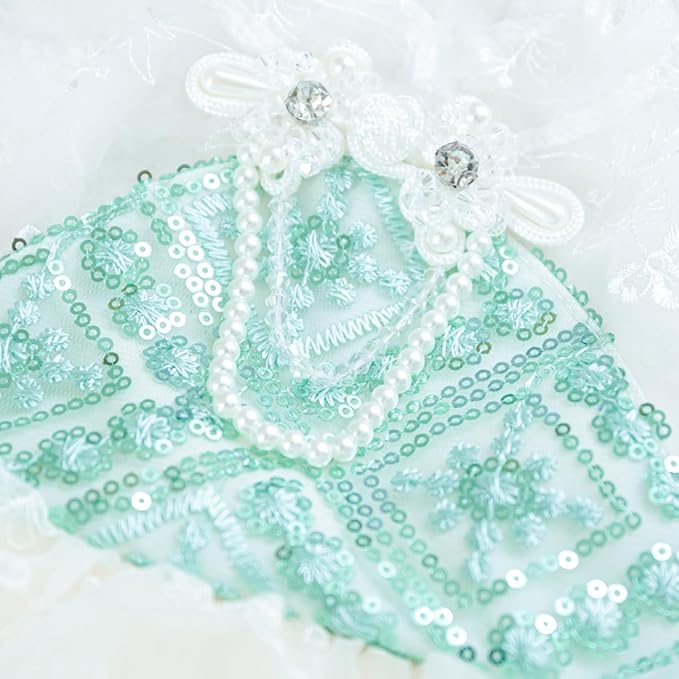 Fashion Sweet Puppy Dog Blingbling Princess Skirt Pet Dog Lace Cake Camisole Tutu Dress C-Green XS