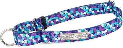 Lucky Love Dog Martingale Dog Collar - Adjustable, No-Slip, Comfortable, Durable, Soft Webbing & Stylish Patterned Collar for Male and Female Dogs Ideal for Training & Walking - Jasper, Medium