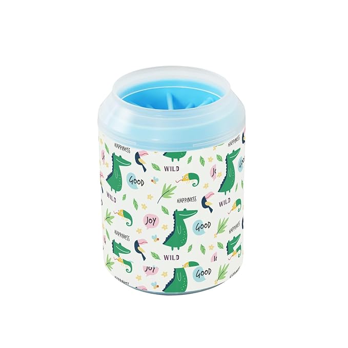 Dog Paw Cleaner Cups for Dogs Pets Foot Washer Paw Scrubber for Medium Small Cats Dogs Cleaning Cup Colorful Doodle Animals