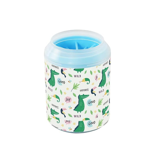 Dog Paw Cleaner Cups for Dogs Pets Foot Washer Paw Scrubber for Medium Small Cats Dogs Cleaning Cup Colorful Doodle Animals