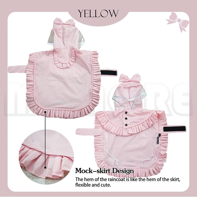 MAMORE Dog Raincoats, Waterproof Dog Rain Jacket with Clear Hood, Adjustable Reflective Lightweight Breathable Pet Rain Poncho for Small Medium Large Dogs (Pink, Large)