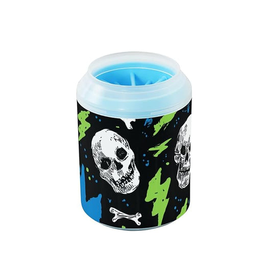 Dog Paw Cleaner Mudbuster Dog Foot Washer for Small Medium Large Dogs Cats Premium Pet Supplies Skull Lightning Colorful