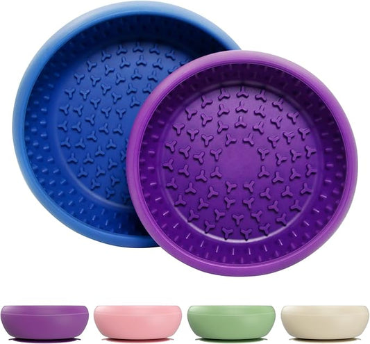 Slow Feeder Dog Bowl, BPA-Free Silicone Lick Mat for Small and Medium Dogs, Non-Slip & Dishwasher Safe (Package)