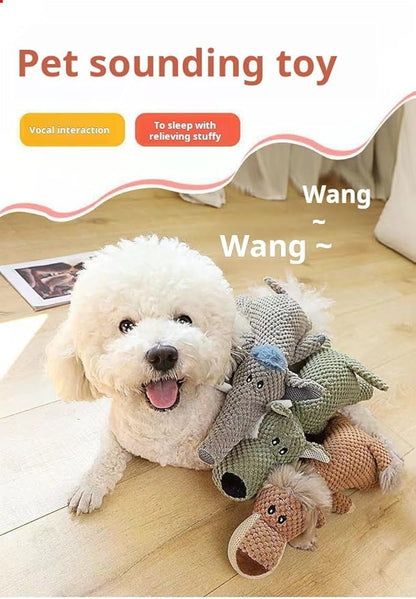 Soft Chew Toy for Dog Cute Durable Dog Toy Stuffed Animal Dog Plush Toy Puppy Pet Mutt Toy Plush Dog Chew Toy Suitable for Large, Medium and Small Dogs Green The Wolf