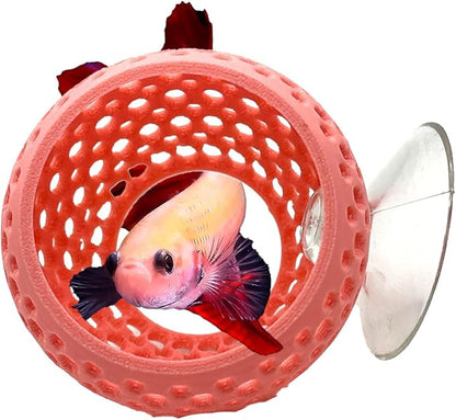 CTWPets Betta Bulb Hide | Betta Rest Fish Tank Ornament | Aquarium Cave with Suction Cup for Small Fish Tank, Betta Habitat, Shrimp Hideout, Aquatic Decor (Bubblegum Pink)