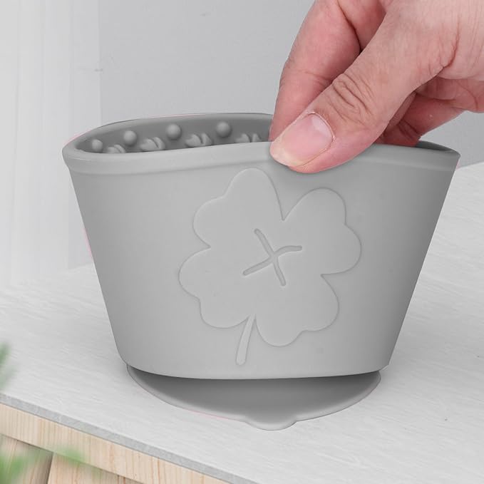 Silicone Lick Bowl for Dogs ，Freeze Bowl for Dogs with Suction Cups for Dog Anxiety Relief,nteractive Dog Puzzle (Grey)