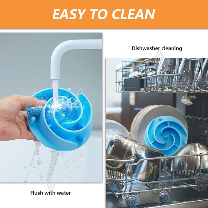 Slow Feeder Dog Bowls Insert, Animire Soft Silicone Slow Eating Dog Food Bowl for Small, Medium and Large Dogs, Compatible with Regular and Elevated Bowls