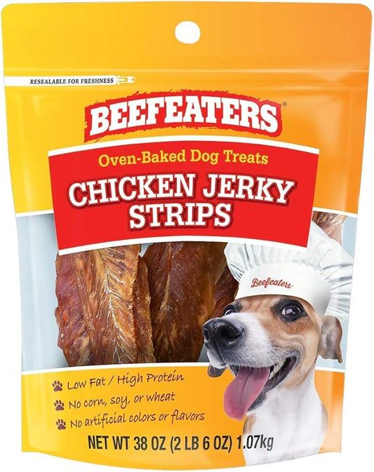 Beefeaters Chicken Jerky Strips for Dogs – Dog Treat. 100% Real Chicken Breast, Grain-Free, No Additives, Perfect for Training & Healthy Growth, Allergy-Friendly