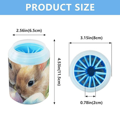Dog Paw Cleaner Mudbuster Dog Foot Washer for Small Medium Large Dogs Cats Premium Pet Supplies Watercolor Easter Bunny Clover