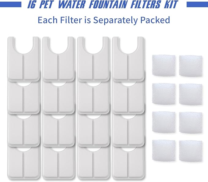 Ceramic Cat Water Fountain Automatic Pet Water Dispenser Pet Drinking Fountain Filters16PCS