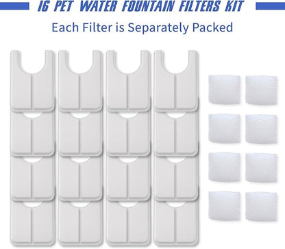 Ceramic Cat Water Fountain Automatic Pet Water Dispenser Pet Drinking Fountain Filters16PCS
