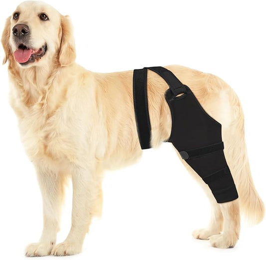 Dog Rear Leg Sleeve to Prevent Licking - Breathable Adjustable Durable Material - Single Sleeve for Back Hind Leg Wound Recovery ACL TPLO Surgery(Left-2XL)