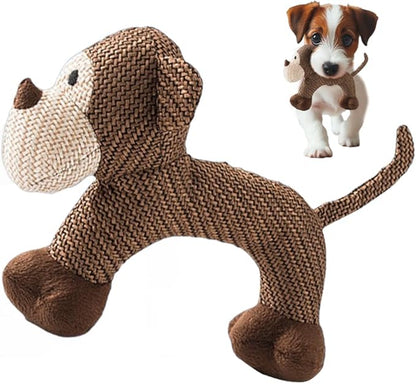 Squeak Dog Toys Stuffed Plush, 2026 Upgraded Soft Plush Fabric Dog Toy with Squeaker, Ideal Dog Toys for Chewers, Small, Medium & Large Dogs and Fetch Lovers (Monkey)