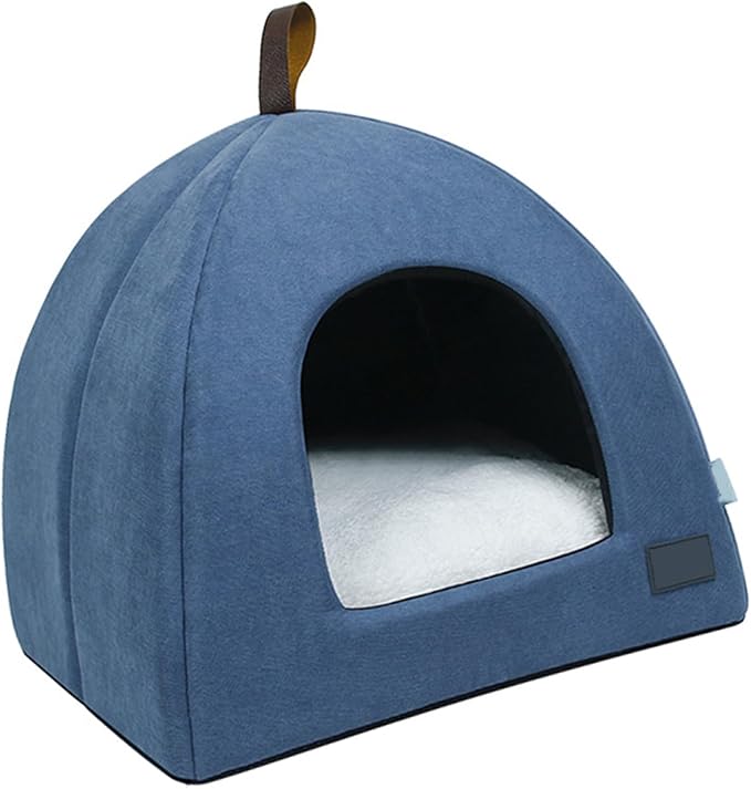 Zerone Pet Tent, Foldable Cat Bed Breathable Cat House Indoor Pet Tent Dog Bed with Mat (M)