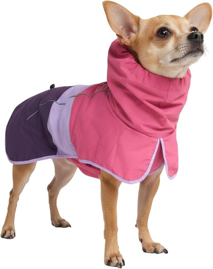 Spark Paws Dog Raincoat, Waterproof Windproof Rain Jacket, for Small Medium Large Extra Large Dogs, Reflective Breathable Full-Body Coverage Dry Suit - Pink Lilac Purple - S