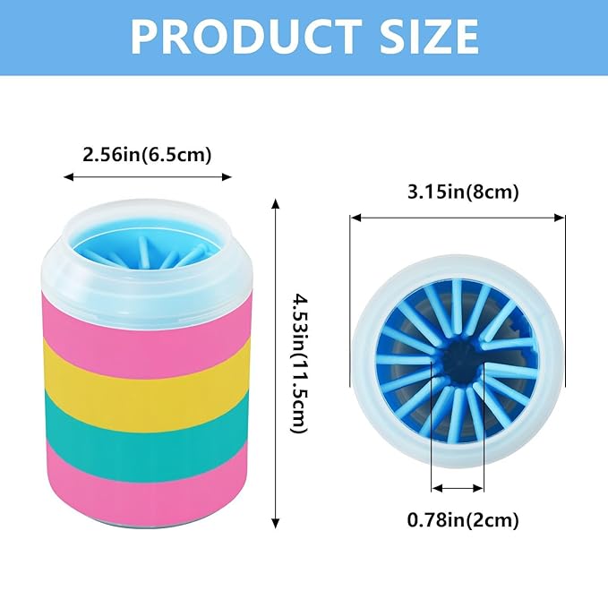 Dog Paw Cleaner Mudbuster Dog Foot Washer for Small Medium Large Dogs Cats Premium Pet Supplies Colorful Stripes
