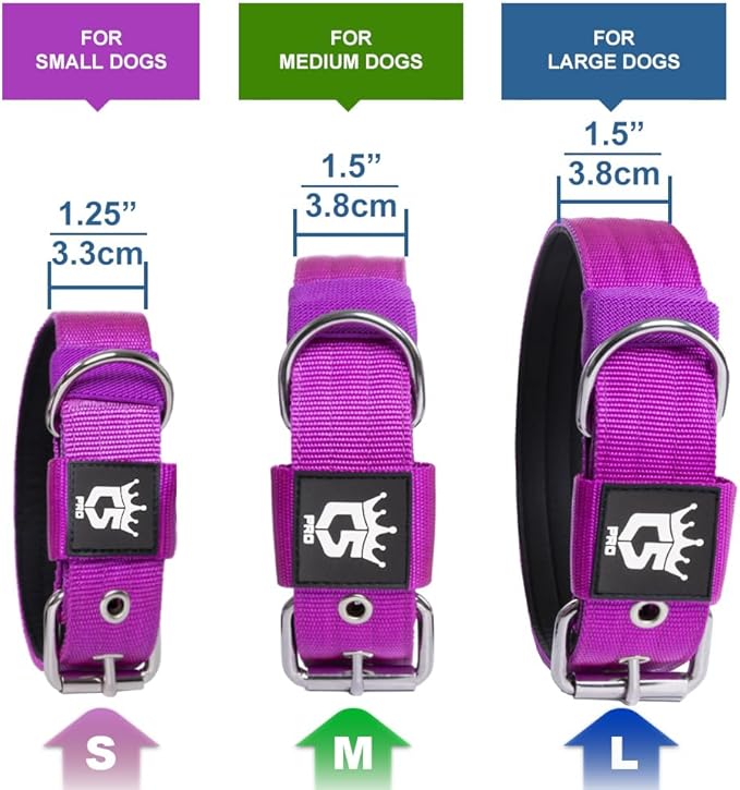 TSPRO Tactical Dog Collar 1.5 Inch Wide Thick Dog Collars with Heavy Duty Metal Buckle, Durable, Strong, Adjustable for Medium to Large Dogs (Camo Cyan M)