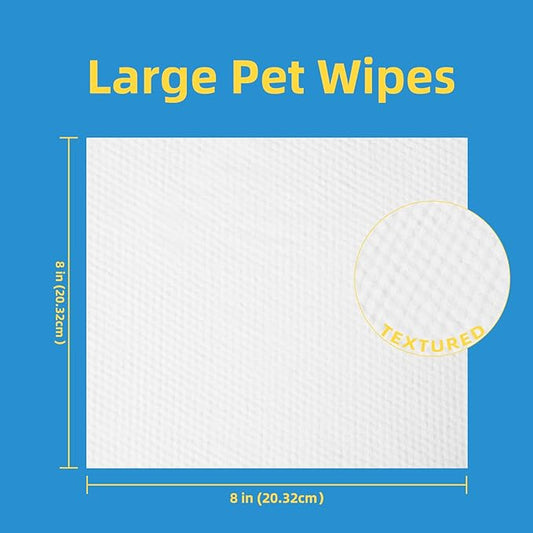 Pet Grooming Wipes for Dogs & Cats, 400 Count, 8"x8" Ultra Thick & Soft, Unscented, Hypoallergenic Formula, Safe on Coat, Paws, Ears, Bum & Sensitive Skin