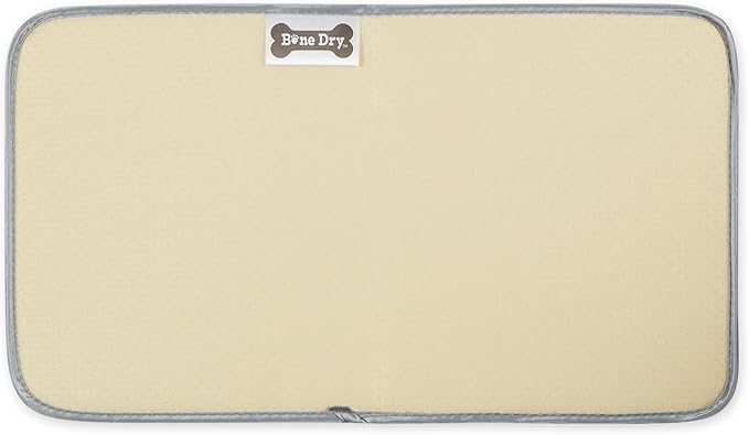 Bone Dry Machine Washable, Ultra Absorbent Pet Mat, 10x18, Gray Trellis Print