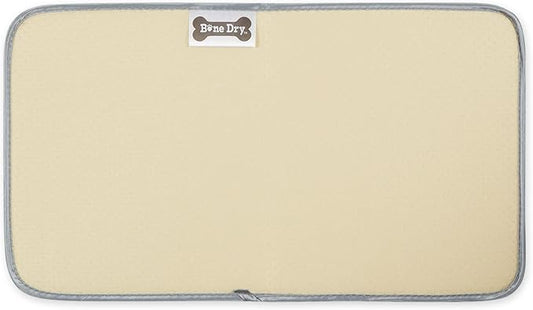 Bone Dry Machine Washable, Ultra Absorbent Pet Mat, 10x18, Gray Trellis Print