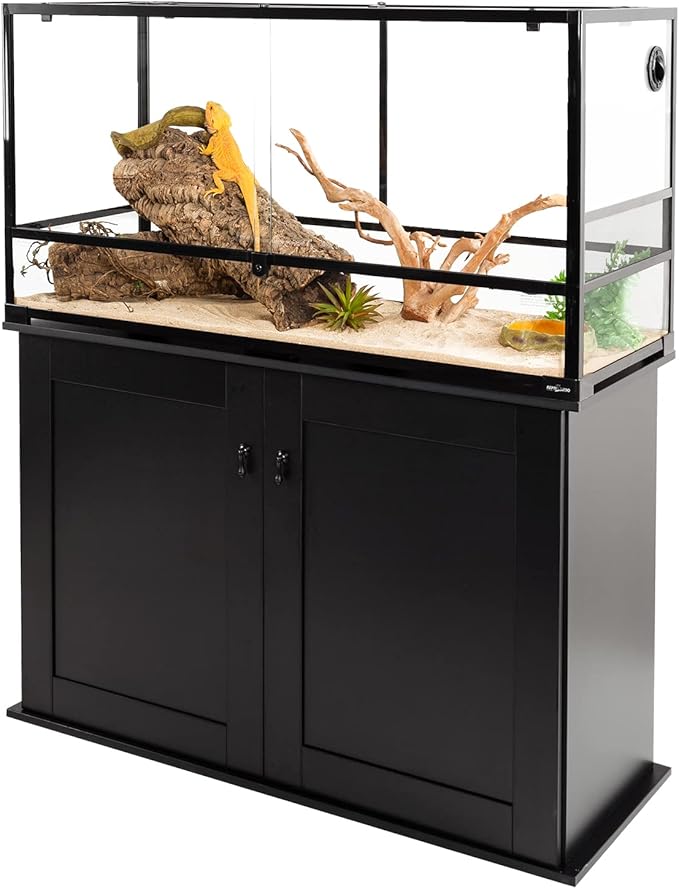 REPTI ZOO Reptile Aquarium Terrarium Wooden Stand and Cabinet with Adjustable Shelf for 48L x 18W inch Amphibian/Fish Sea Salt Water Tank Terrarium(Cabinet Only)