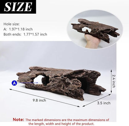 Fish Tank Decorations - Large Aquarium Decorations Air Bubbler Tree Fish House for Betta Hideout Caves Buddha Decor Temple Ruins Arched Betta Fish Accessories Reptile House Shelter Decor (Wood A-M)