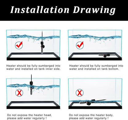 PULACO 50 Watt Small Aquarium Betta Heater for 1-10 Gallon Tank