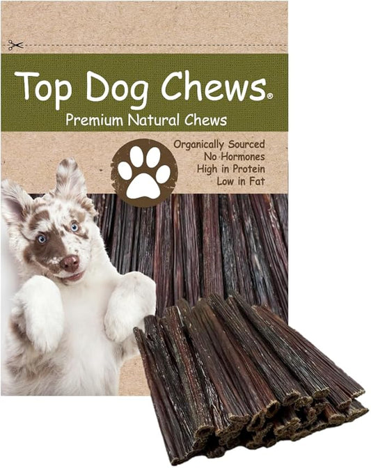 Top Dog Chews 6 Inch Gullet Sticks-25 Pack - All Natural, Single Ingredient, Thin, Hollow Esophagus Stick, Rawhide Alternative Dog Treat - Promotes Joint & Dental Health