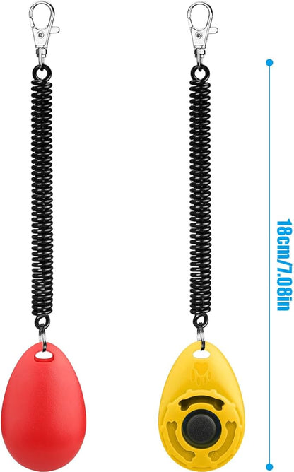 Diyife Dog Clicker for Training, 2 Pack Dog Training Clicker, Clicker Dog Training with Wrist Strap, Pet Training Clicker, Perfect for Dog Cat Puppies Behavioral Training (Red and Yellow)