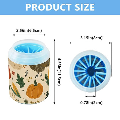 Dog Paw Cleaner Mudbuster Dog Foot Washer for Small Medium Large Dogs Cats Premium Pet Supplies Thanksgiving Turkeys Pumpkins Corn Leaves