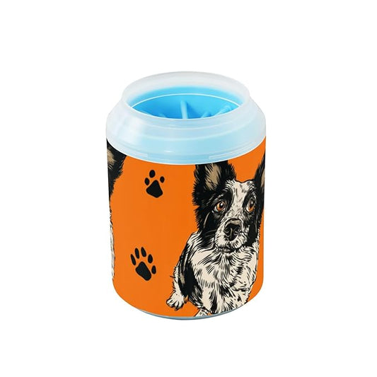 Dog Paw Cleaner Mudbuster Dog Foot Washer for Small Medium Large Dogs Cats Premium Pet Supplies Orange Dogs Dog Treats Paw Prints